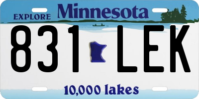 MN license plate 831LEK