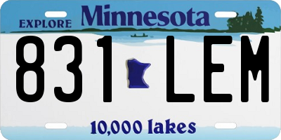 MN license plate 831LEM
