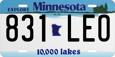 MN license plate 831LEO