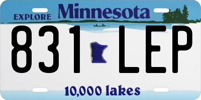 MN license plate 831LEP