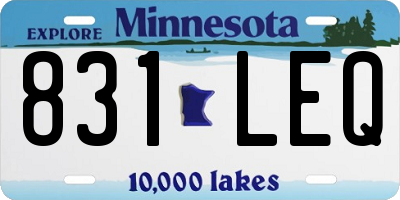 MN license plate 831LEQ