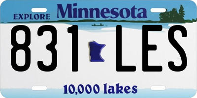 MN license plate 831LES