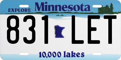 MN license plate 831LET