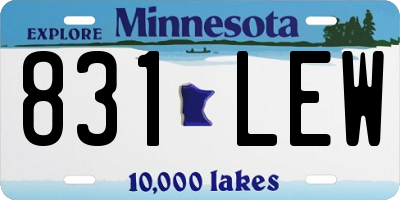 MN license plate 831LEW