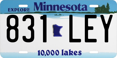 MN license plate 831LEY