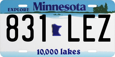 MN license plate 831LEZ