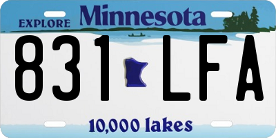 MN license plate 831LFA