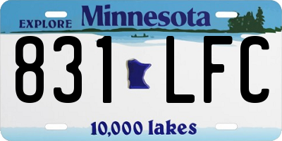 MN license plate 831LFC