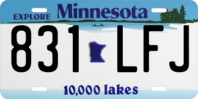 MN license plate 831LFJ