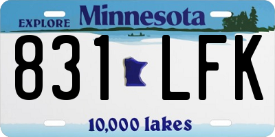 MN license plate 831LFK