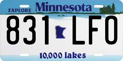 MN license plate 831LFO