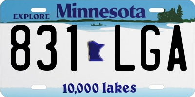 MN license plate 831LGA