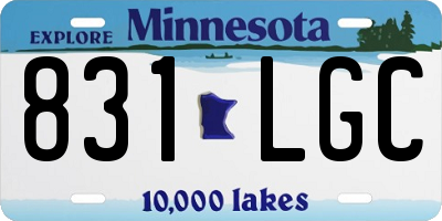 MN license plate 831LGC