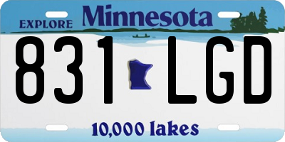 MN license plate 831LGD