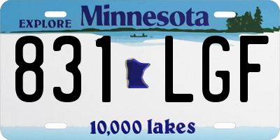 MN license plate 831LGF