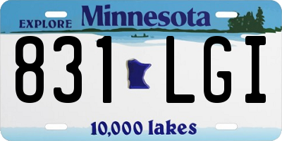 MN license plate 831LGI