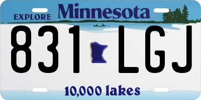 MN license plate 831LGJ