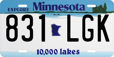 MN license plate 831LGK