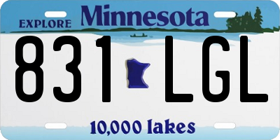 MN license plate 831LGL