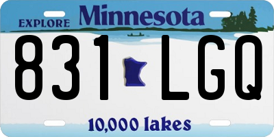 MN license plate 831LGQ