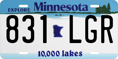 MN license plate 831LGR