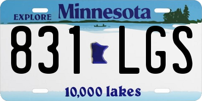 MN license plate 831LGS