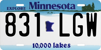 MN license plate 831LGW