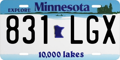 MN license plate 831LGX