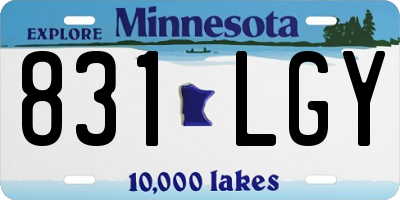 MN license plate 831LGY