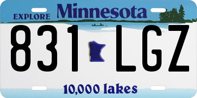 MN license plate 831LGZ