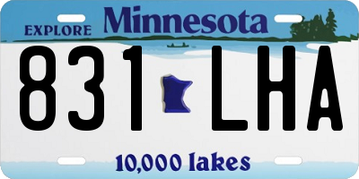 MN license plate 831LHA