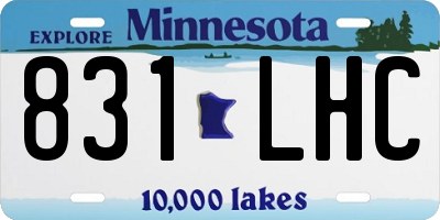 MN license plate 831LHC