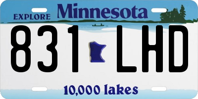 MN license plate 831LHD