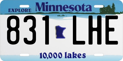 MN license plate 831LHE
