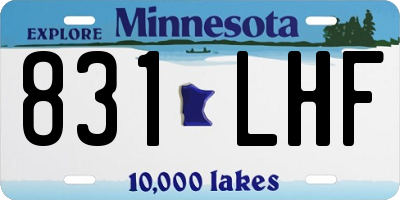 MN license plate 831LHF