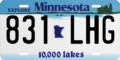MN license plate 831LHG