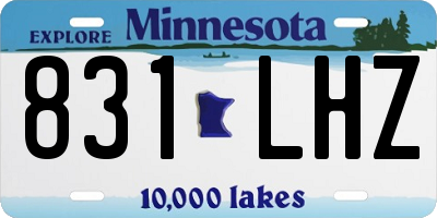 MN license plate 831LHZ