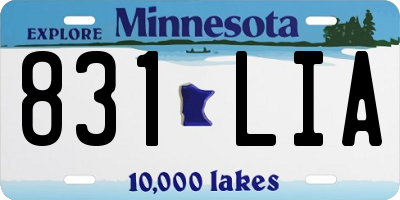 MN license plate 831LIA