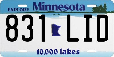 MN license plate 831LID
