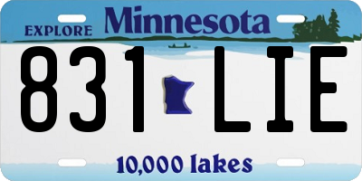 MN license plate 831LIE