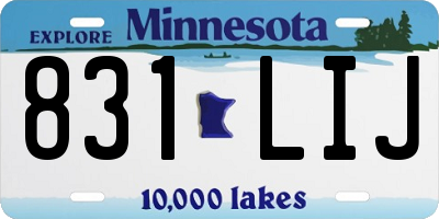 MN license plate 831LIJ