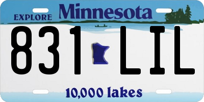 MN license plate 831LIL