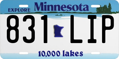 MN license plate 831LIP