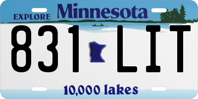 MN license plate 831LIT