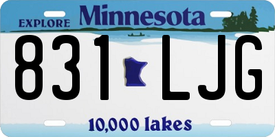 MN license plate 831LJG
