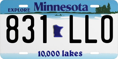 MN license plate 831LLO