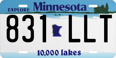 MN license plate 831LLT