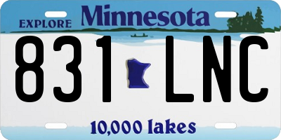MN license plate 831LNC