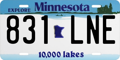 MN license plate 831LNE