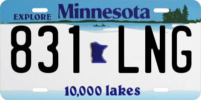 MN license plate 831LNG